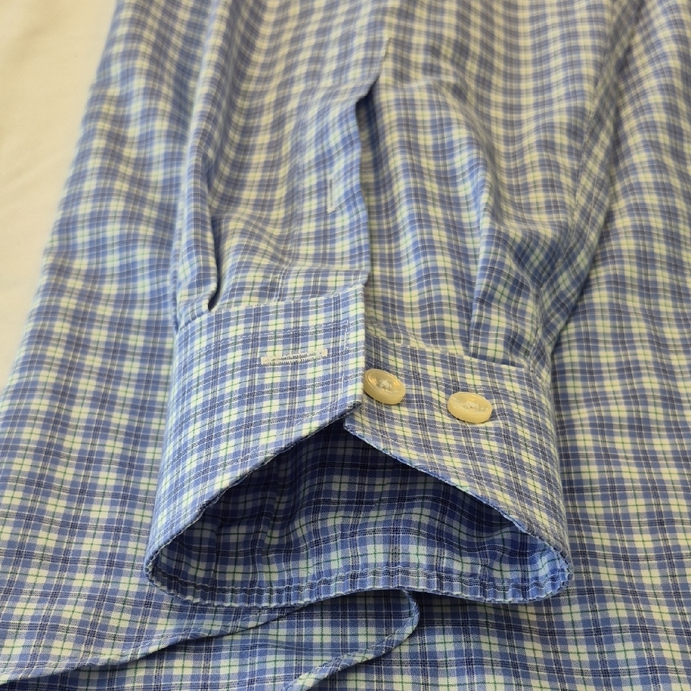 Lorenzo Uomo Long Sleeve Trim Fit Blue Button Down Mens Shirt. Size 34-35. NWOT - Picture 12 of 16